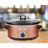 Diamond 7 Qt. Copper Slow Cooker with Tempered Glass Lid