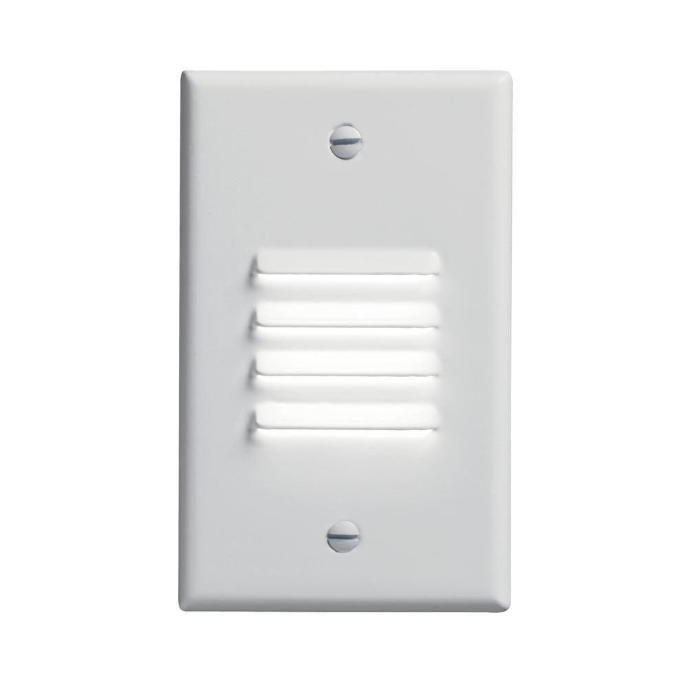 Step And Hall Hardwired 120-Volt White Vertical Integrated LED Stair Light - Super Arbor