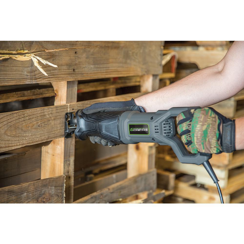 7.5 Amp Variable Speed Reciprocating Saw with Wood/Metal Cutting Blades, Quick Change and Adjustable Pivot Shoe - Super Arbor