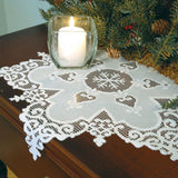 Snowflake 18 in. White Round Doily (Set of 2)