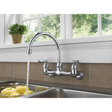 Choice 2-Handle Wall Mount Kitchen Faucet in Chrome - Super Arbor