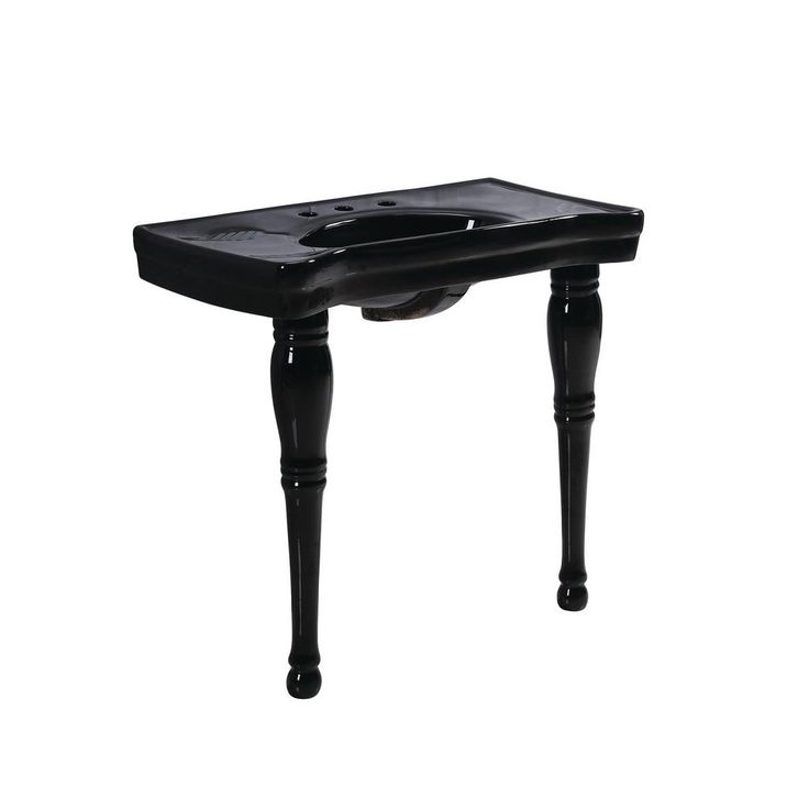Kingston Brass Console Table and Pedestal Legs Combo in White