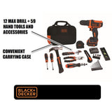 12-Volt MAX Lithium-Ion Cordless Project Kit (57-Piece) with Battery 1.5Ah, Charger and Tool Bag - Super Arbor