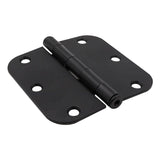 3-1/2 in. and 5/8 in. Radius Matte Black Smooth Action Hinge (3-Pack)