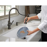 Thierry Two Handle Pull-Down Sprayer Kitchen Faucet with Soap Dispenser in Oil-Rubbed Bronze - Super Arbor