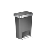 simplehuman 45-Liter Grey Plastic Trash Can with Lid