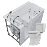 52.8 in. Walk-In Whirlpool Bathtub in White with 1.28 GPF Single Flush Toilet - Super Arbor