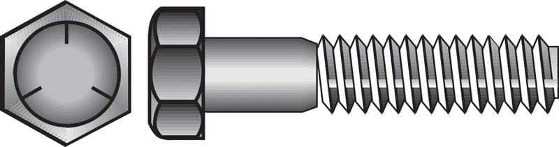 Hillman 1/2 in. Diameter x 5-1/2 in. Length Heat-Treated Zinc Steel Hex Head Cap Screws, Coarse Thread, 25-Pack