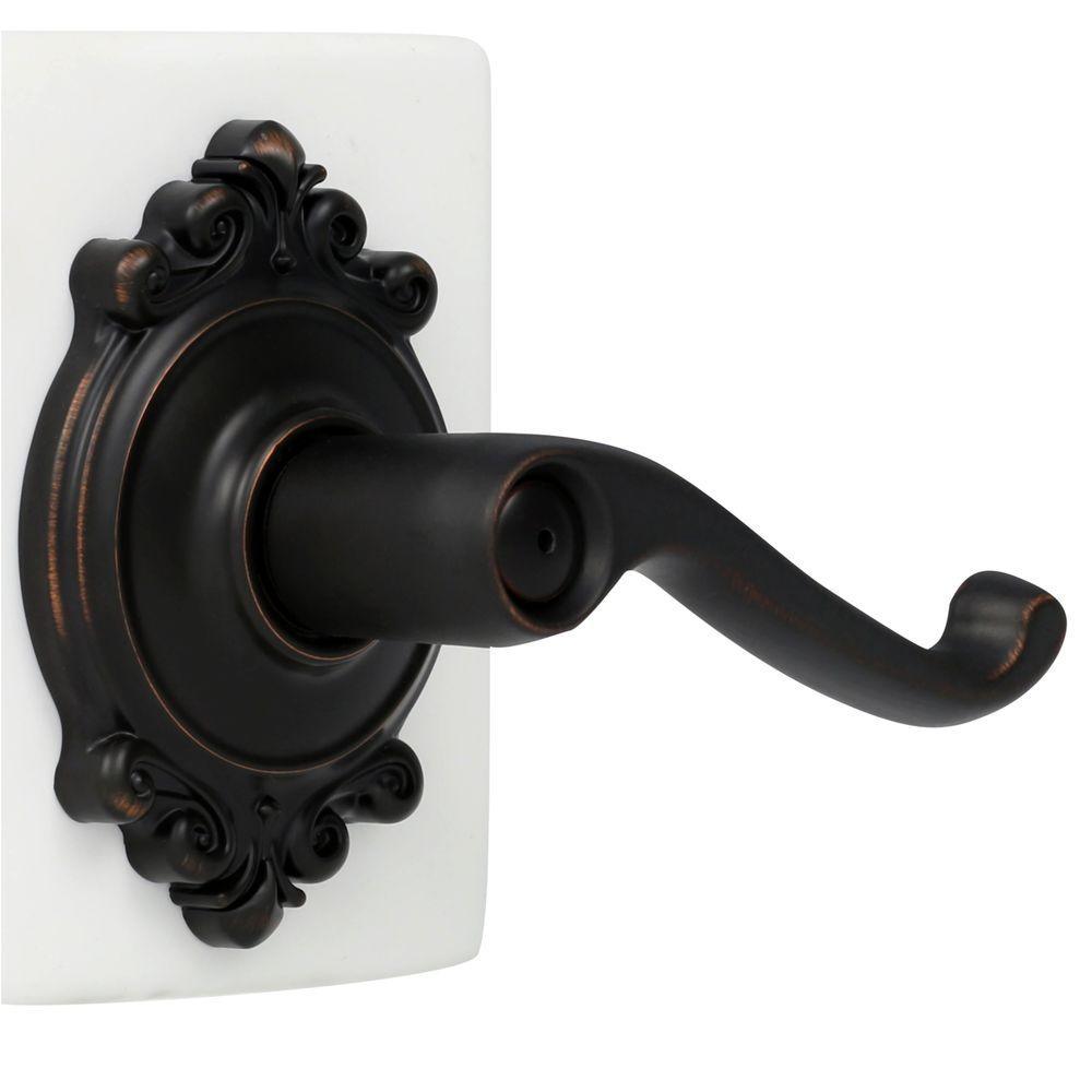 Flair Aged Bronze Privacy Bed/Bath Door Lever with Brookshire Trim - Super Arbor