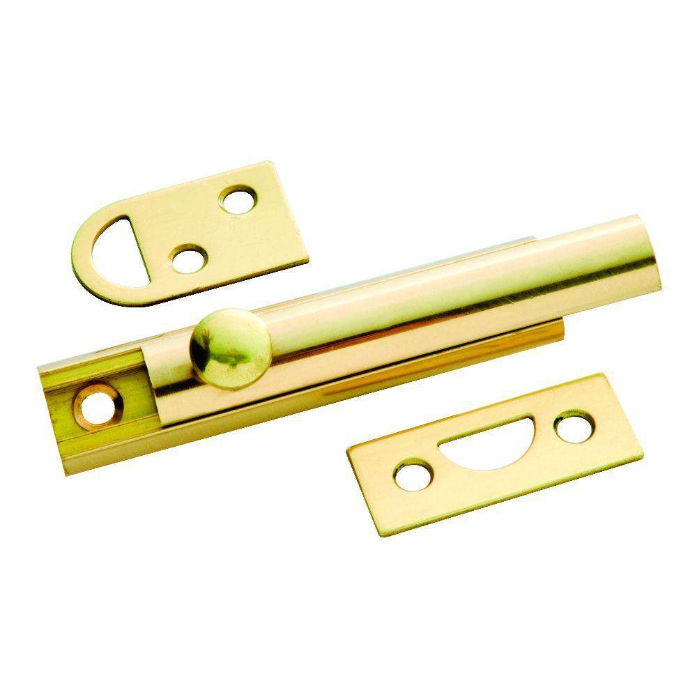 3 in. Solid Brass Satin Nickel Slide Door Bolt - Super Arbor