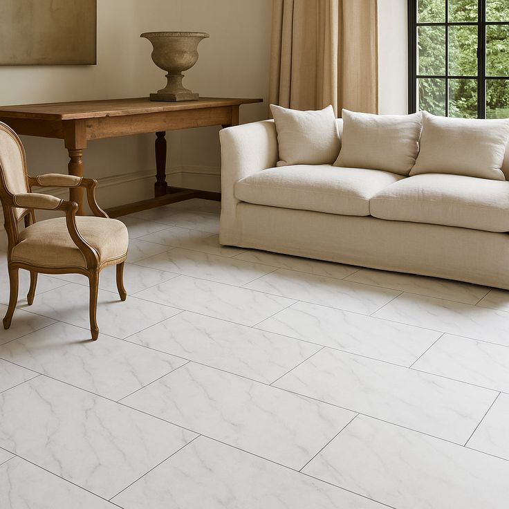 Brookfield Marble 22 MIL x 11.9 in. W x 23.8 in. L Click Lock Waterproof Vinyl Tile Flooring (17.7 sqft/case)