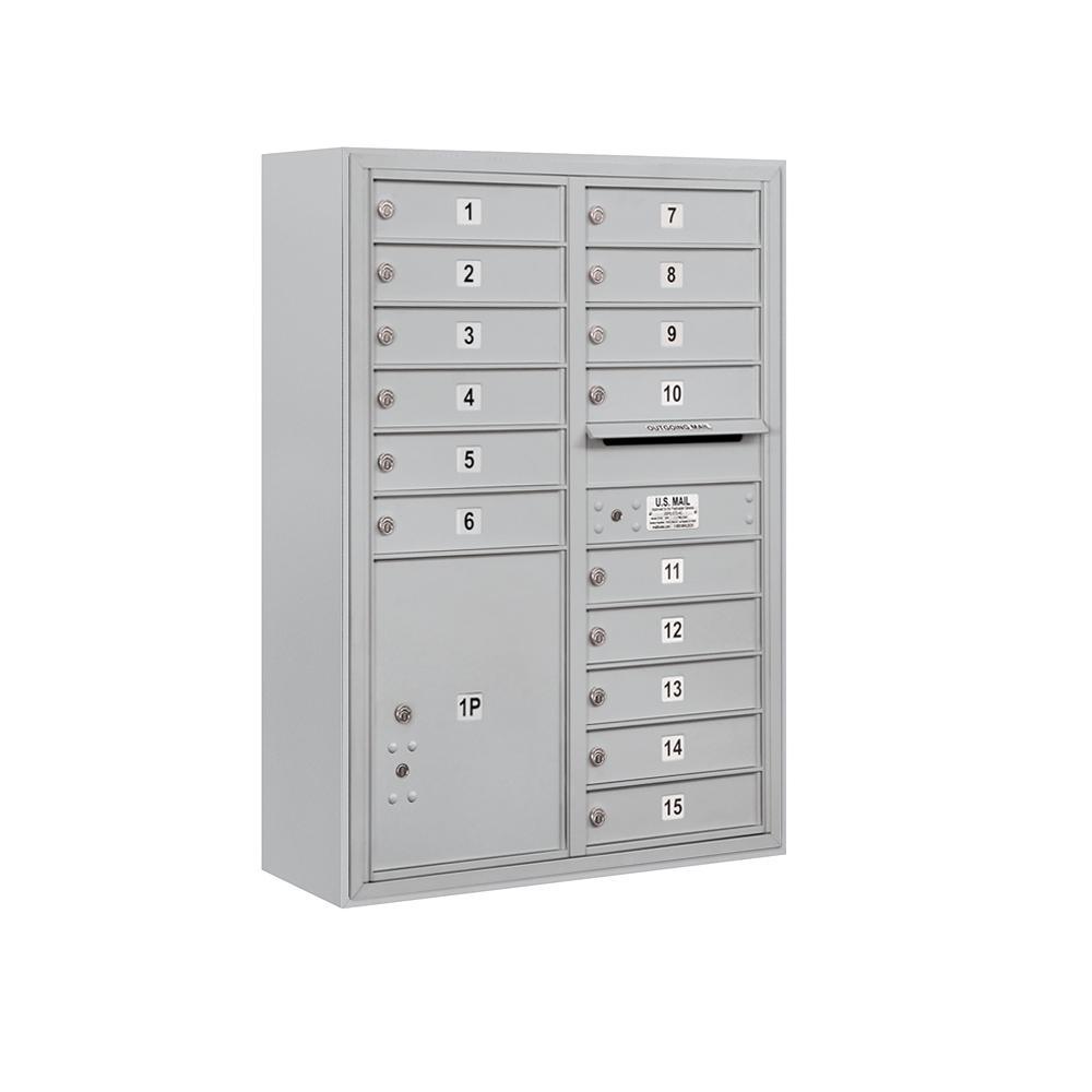 3800 Horizontal Series 15-Compartment with 1-Parcel Locker Surface Mount Mailbox - Super Arbor
