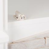 Conway 45.75 in. Electric Fireplace TV Stand in White with White Faux Stone - Super Arbor