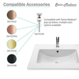 24 in. Ceramic Single Faucet Hole Vanity Top in White with White Basin - Super Arbor