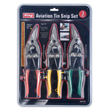 Straight-Cut Left-Cut and Right-Cut Aviation Tin Snip Set (3-Pieces) - Super Arbor