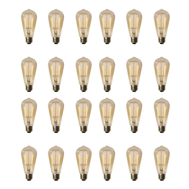 Feit Electric 60-Watt ST19 Dimmable Incandescent Amber Glass Vintage Edison Light Bulb with Cage Filament Soft White (24-Pack)
