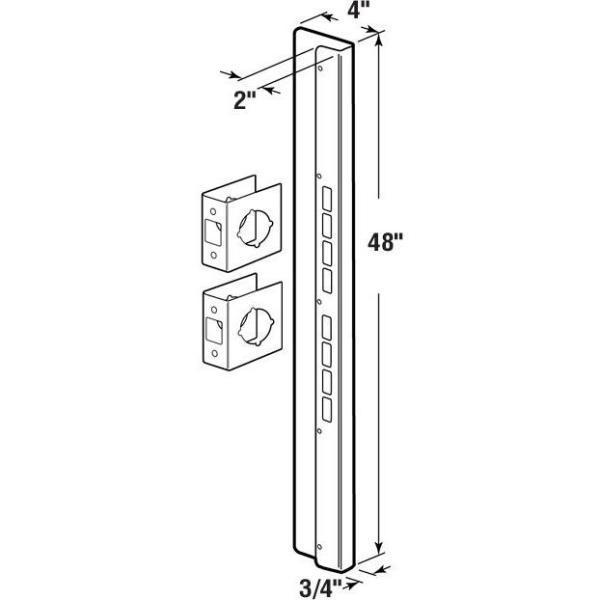 Mega-Jamb Reinforcing Kit for 2-3/8 in. Backset, For 1-3/4 in. Doors, Steel, White - Super Arbor