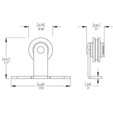 37in.x84in.x3 in. Concorde Epoxy Coated Steel Frame w/ Clear Tempered Glass Barn Door Interior Sliding Door Hardware Kit - Super Arbor