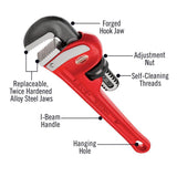 10 in. Heavy-Duty Straight Pipe Wrench - Super Arbor