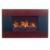 35 in. Electric Fireplace with Wall Mount and Remote in Mahogany - Super Arbor