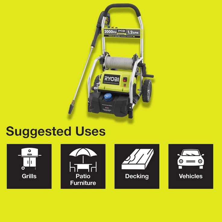 RYOBI 2,000 PSI 1.2 GPM Cold Water Electric Pressure Washer with 12 in. Surface Cleaner