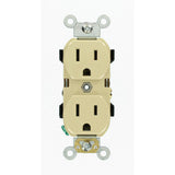 15 Amp Industrial Grade Narrow-Body Duplex Outlet, White - Super Arbor