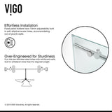Elan 48 to 52 in. x 74 in. Frameless Sliding Shower Door in Stainless Steel with Clear Glass and Handle - Super Arbor