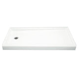 STORE+ 30 in. x 60 in. Single Threshold Left-Hand Shower Base with Shower Walls and 12-Piece Accessory Kit in White - Super Arbor