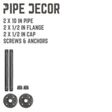 1/2 in. Black Pipe 10 in. L Wall Mounted Shelf Bracket Kit (2-Pack)
