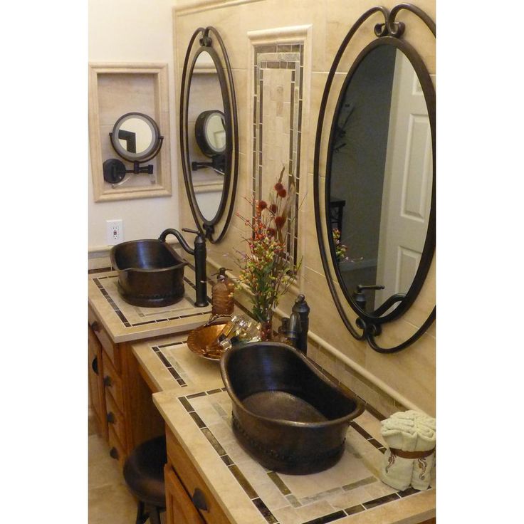 Premier Copper Products Bath Tub Hammered Copper Vessel Sink in Oil Rubbed Bronze