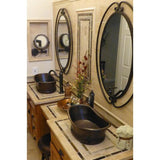 Premier Copper Products Bath Tub Hammered Copper Vessel Sink in Oil Rubbed Bronze