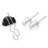 5-Speed Red Hand Mixer with Beaters and Dough Hooks