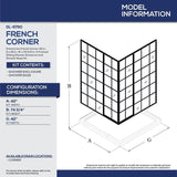 DreamLine French Corner 42 in. x 72 in. Semi-Frameless Sliding Shower Door in Satin Black with 42 in. x 42 in. Base in Black