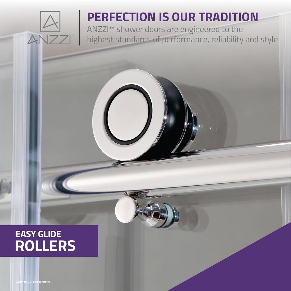 Raymore 60 in. x 62 in. Frameless Sliding Bathtub Door in Polished Chrome - Super Arbor