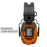 LINK Bluetooth Earmuff, Rechargeable 14-Hour Battery, Interchangeable AAA, 24 NRR, OSHA Compliant Hearing Protector - Super Arbor