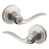 Tustin Satin Nickel Entry Door Lever featuring SmartKey Security - Super Arbor