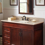 37 in. W Granite Vanity Top in Beige with Biscuit Bowl and 8 in. Faucet Spread - Super Arbor