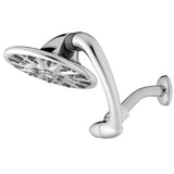 6-Spray 7 in. Single Wall Mount Low Flow Fixed Rain Shower Head in Chrome