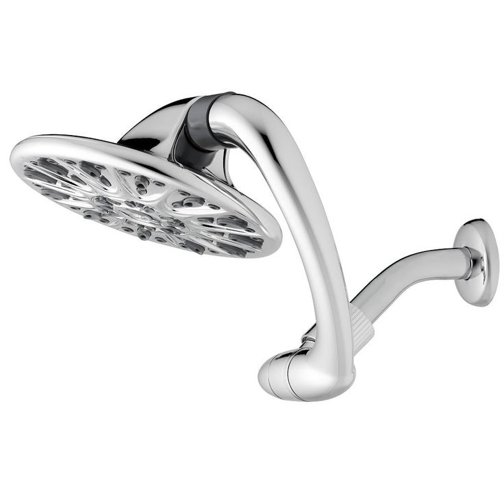 6-Spray 7 in. Single Wall Mount Low Flow Fixed Rain Shower Head in Chrome