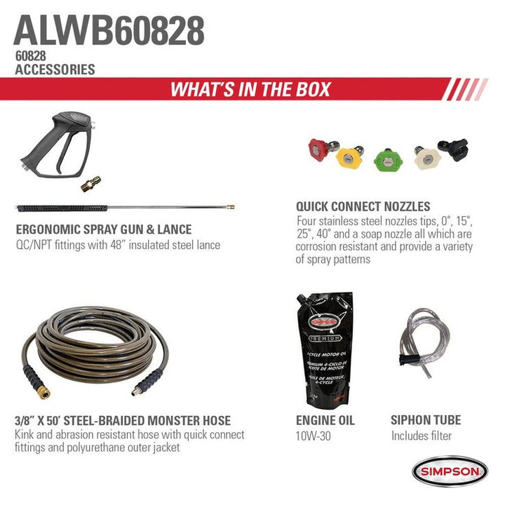 Simpson SIMPSON Aluminum Water Blaster ALWB60828 4200 PSI at 4.0 GPM HONDA GX390 Belt Drive Cold Water Pressure Washer