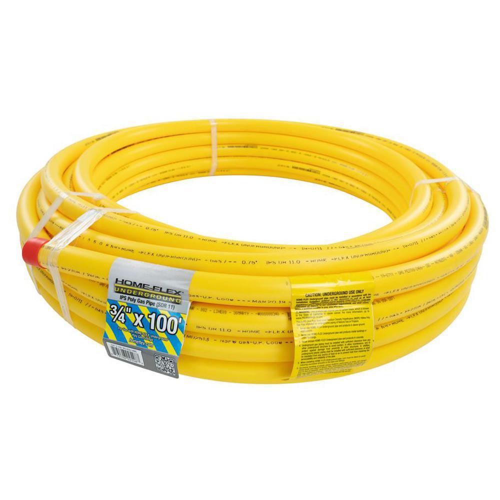 3/4 in. IPS x 100 ft. DR 11 Underground Yellow Polyethylene Gas Pipe - Super Arbor