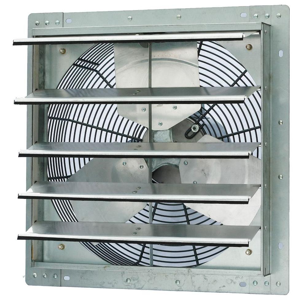 3852 CFM Silver Electric Powered Gable Mount Shutter Fan/Vent - Super Arbor