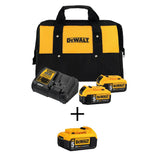 20-Volt MAX XR Lithium Ion Starter Kit w/ Premium Battery Pack 5.0Ah (2-Pack), Charger & Kit Bag w/ Bonus Battery 5.0Ah - Super Arbor