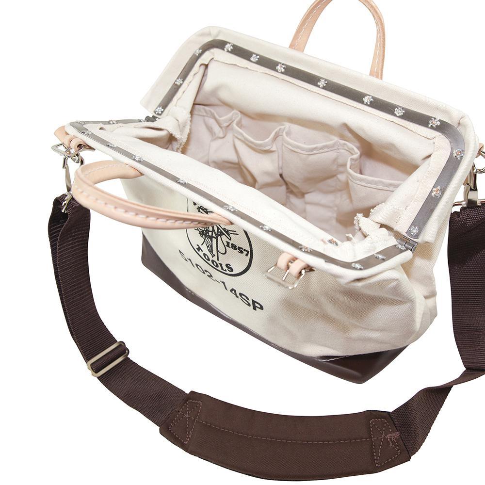 Deluxe Tool Bag, Canvas, 10 Pockets, 14-Inch - Super Arbor