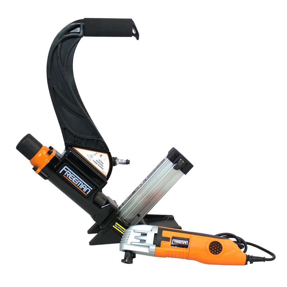 Lightweight Pneumatic 2-in-1 Flooring Nailer and Stapler and Oscillating Multi-Function Power Tool Combo Kit with Bags - Super Arbor