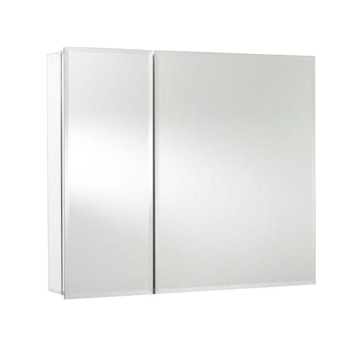 30 in. W x 26 in. H x 5-1/4 in. D Frameless Aluminum Recessed or Surface-Mount Medicine Cabinet with Easy Hang System
