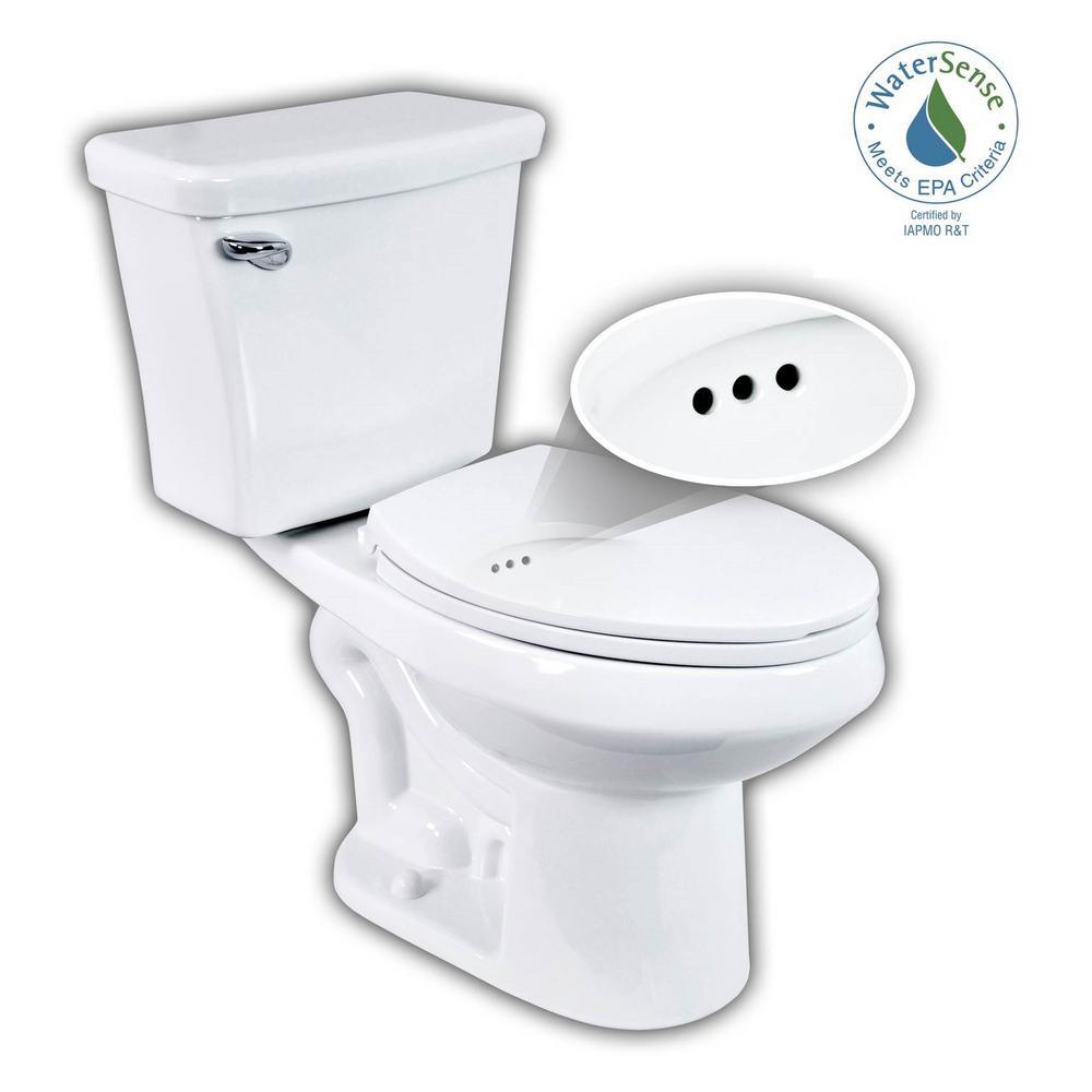 2-pc. 1.28 GPF Single Flush Elongated Toilet with Patented Overflow Protection Technology in White with Seat - Super Arbor