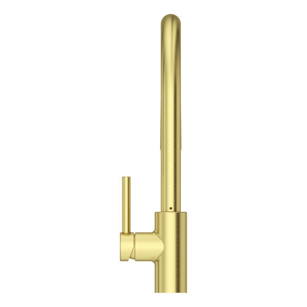 Stellen Single-Handle Pull-Down Sprayer Kitchen Faucet in Brushed Gold - Super Arbor
