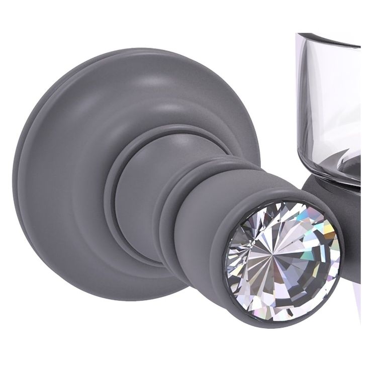 Allied Brass Carolina Crystal Matte Gray Brass Bath Accessory Set