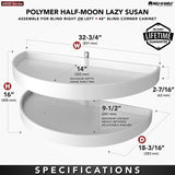 Rev-A-Shelf 2-Tier Plastic Half Moon Cabinet Lazy Susan